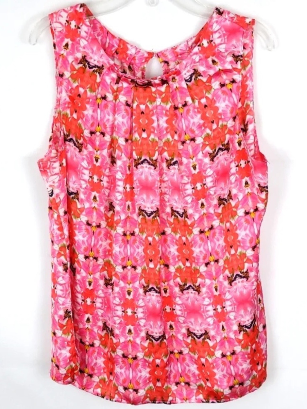 Chaus Sleeveless Floral Blouse Top Womens M Casual Summer Soft Girl Preppy